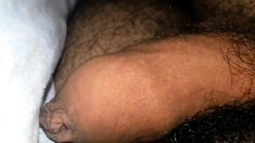 Process erection of my cock in the bed (22 year old)