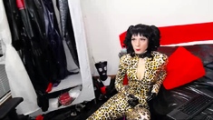 two women fetish latex asslicking and anal mff