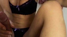 hardcore amateur blowjob and cumshot on her face