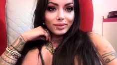 Nasty brunette pornstar with big boobs