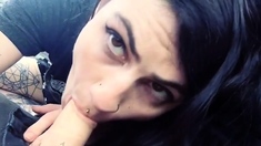 Great amateur video of Brunette POV oral sex