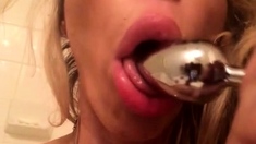 Big boobs milf masturbates with her dildo
