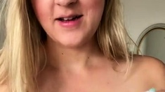 Cumshot amateur MILF suck and jerks dude in the bedroom