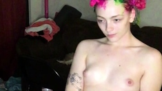 Small titted blond stunner Sarah Peachez masturbating