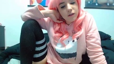 Curly Blonde Teen Records Solo Dildo Masturbation More at