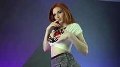 Redhead teen babe in lingerie hardcore