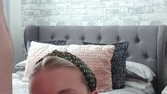 Sexy blonde teen blowjob and gangbanged then creampied