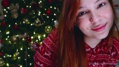 Sexy amateur redhead teen double dildo action