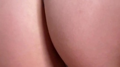 Amateur blonde and brunette lick each other