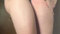 Lovely Amateur teen brunette masturbating outdoor