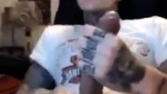 Latin Twink With Biggest Tattooed Cock Masturbates