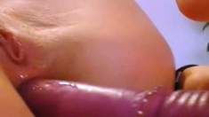 Up-close Anal Play with Dildo and Fingers