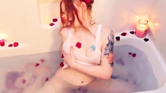 Stacked brunette goes solo toys and masturbation