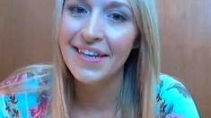 Cute amateur brunette naughty in solo jerking show on camera