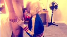 Harley Quinn Crossdresser Blowjob and Swallow
