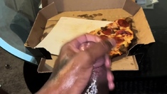 Big Black Uncut Cum Pizza For You To Eat