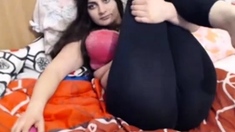 Russian Girl Teases in Spandex Yoga Leggings - Webcam Show