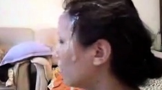 Humiliated camgirl facefucked and slapped