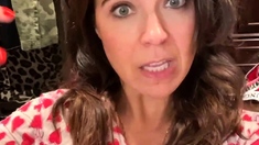 Very hot busty brunette solo masturbation on webcam
