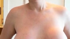 Big boobs milf masturbates with her dildo