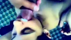 Arab Cum On His Gf Face