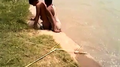 Indian gay boys fucking fun near river