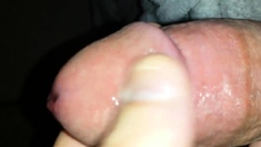 jerking off my big cock and cumming hard