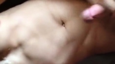 Blowing my load on twink's face then watch him cum