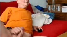 grandpa jerk off his cock