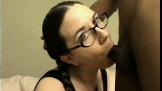 Spectacled MILF gets her dirty desires satisfied by a rough black man