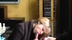 Cheating Milf Slut Sucks Her Boss And Eats Cum