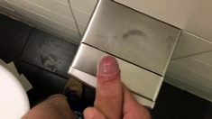 Cumshot Compilation Public Restroom 2018